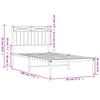 Stella Homewares Metal Bed Frame without Mattress with Headboard White 90x190 cm
