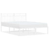 Stella Homewares Metal Bed Frame without Mattress with Headboard White 135x190 cm