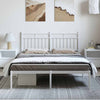Stella Homewares Metal Bed Frame without Mattress with Headboard White 135x190 cm