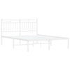 Stella Homewares Metal Bed Frame without Mattress with Headboard White 135x190 cm