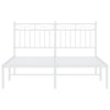 Stella Homewares Metal Bed Frame without Mattress with Headboard White 135x190 cm