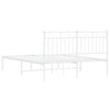 Stella Homewares Metal Bed Frame without Mattress with Headboard White 135x190 cm