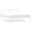 Stella Homewares Metal Bed Frame without Mattress with Headboard White 150x200 cm