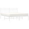 Stella Homewares Metal Bed Frame without Mattress with Headboard White 150x200 cm