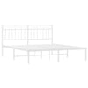 Stella Homewares Metal Bed Frame without Mattress with Headboard White 150x200 cm
