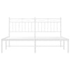 Stella Homewares Metal Bed Frame without Mattress with Headboard White 150x200 cm