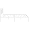 Stella Homewares Metal Bed Frame without Mattress with Headboard White 150x200 cm