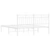 Stella Homewares Metal Bed Frame without Mattress with Headboard White 150x200 cm