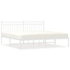 Stella Homewares Metal Bed Frame without Mattress with Headboard White 183x203 cm King