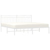 Stella Homewares Metal Bed Frame without Mattress with Headboard White 183x203 cm King