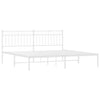 Stella Homewares Metal Bed Frame without Mattress with Headboard White 183x203 cm King
