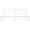 Stella Homewares Metal Bed Frame without Mattress with Headboard White 183x203 cm King