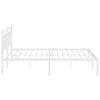Stella Homewares Metal Bed Frame without Mattress with Headboard White 183x203 cm King