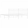 Stella Homewares Metal Bed Frame without Mattress with Headboard White 183x203 cm King