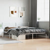 Stella Homewares Metal Bed Frame without Mattress with Headboard White 183x203 cm King