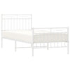 Stella Homewares Metal Bed Frame without Mattress with Footboard White 90x190 cm