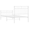 Stella Homewares Metal Bed Frame without Mattress with Footboard White 90x190 cm