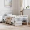 Stella Homewares Metal Bed Frame without Mattress with Footboard White 90x190 cm
