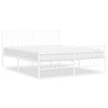 Stella Homewares Metal Bed Frame without Mattress with Footboard White 150x200 cm