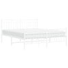 Stella Homewares Metal Bed Frame without Mattress with Footboard White 150x200 cm
