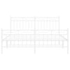 Stella Homewares Metal Bed Frame without Mattress with Footboard White 150x200 cm