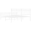 Stella Homewares Metal Bed Frame without Mattress with Footboard White 150x200 cm