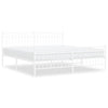 Stella Homewares Metal Bed Frame without Mattress with Footboard White 183x203 cm King