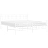Stella Homewares Metal Bed Frame without Mattress with Footboard White 183x203 cm King