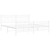 Stella Homewares Metal Bed Frame without Mattress with Footboard White 183x203 cm King