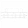 Stella Homewares Metal Bed Frame without Mattress with Footboard White 183x203 cm King