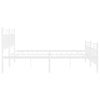 Stella Homewares Metal Bed Frame without Mattress with Footboard White 183x203 cm King