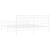 Stella Homewares Metal Bed Frame without Mattress with Footboard White 183x203 cm King