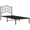 Stella Homewares Metal Bed Frame without Mattress with Headboard Black 90x190 cm