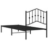 Stella Homewares Metal Bed Frame without Mattress with Headboard Black 90x190 cm