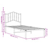 Stella Homewares Metal Bed Frame without Mattress with Headboard Black 90x190 cm