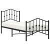 Stella Homewares Metal Bed Frame without Mattress with Footboard Black 90x190 cm