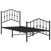 Stella Homewares Metal Bed Frame without Mattress with Footboard Black 90x190 cm