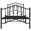Stella Homewares Metal Bed Frame without Mattress with Footboard Black 90x190 cm
