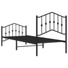 Stella Homewares Metal Bed Frame without Mattress with Footboard Black 90x190 cm