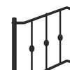 Stella Homewares Metal Bed Frame without Mattress with Footboard Black 90x190 cm