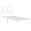 Stella Homewares Metal Bed Frame without Mattress with Headboard White 90x190 cm