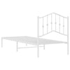 Stella Homewares Metal Bed Frame without Mattress with Headboard White 90x190 cm