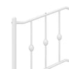 Stella Homewares Metal Bed Frame without Mattress with Headboard White 90x190 cm