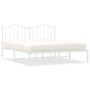 Stella Homewares Metal Bed Frame without Mattress with Headboard White 183x203 cm King
