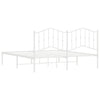 Stella Homewares Metal Bed Frame without Mattress with Headboard White 183x203 cm King