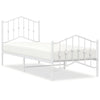 Stella Homewares Metal Bed Frame without Mattress with Footboard White 90x190 cm