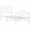 Stella Homewares Metal Bed Frame without Mattress with Footboard White 90x190 cm