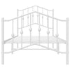 Stella Homewares Metal Bed Frame without Mattress with Footboard White 90x190 cm