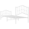 Stella Homewares Metal Bed Frame without Mattress with Footboard White 90x190 cm