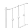 Stella Homewares Metal Bed Frame without Mattress with Footboard White 90x190 cm
